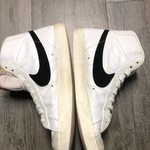 Nike White and Gray High-Top Sneakers